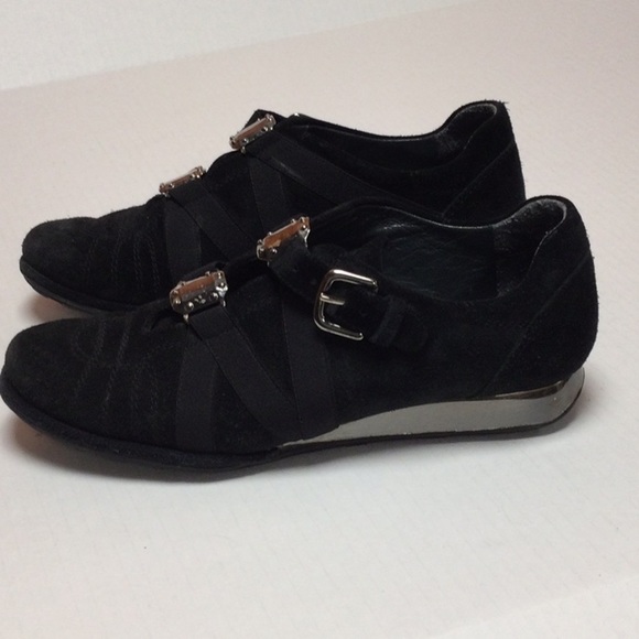 Stuart Weitzman Suede Metal Detail Sneakers Sz 5 - Picture 7 of 12